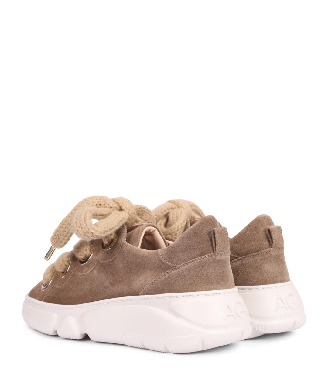 AGL Бежевые замшевые кеды, фото 4