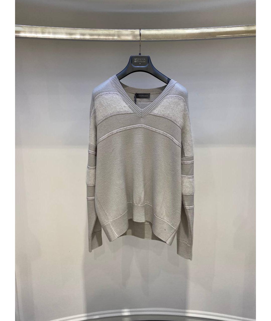LORENA ANTONIAZZI Серый шерстяной джемпер / свитер, фото 3
