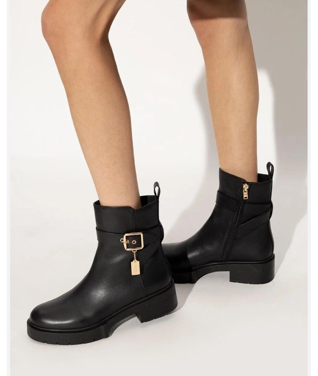 COACH Черные кожаные ботинки, фото 8