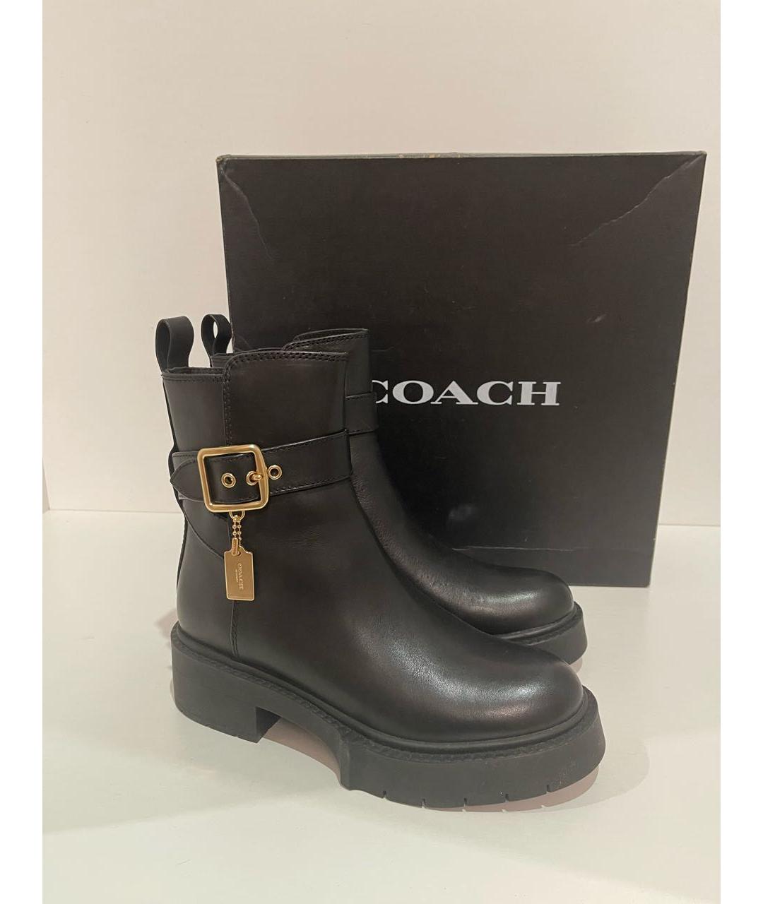 COACH Черные кожаные ботинки, фото 5