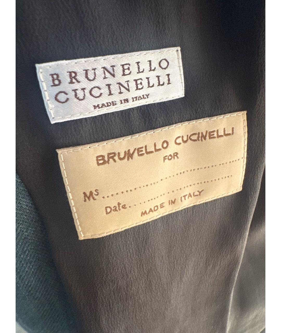 BRUNELLO CUCINELLI Бирюзовый льняной жакет/пиджак, фото 3