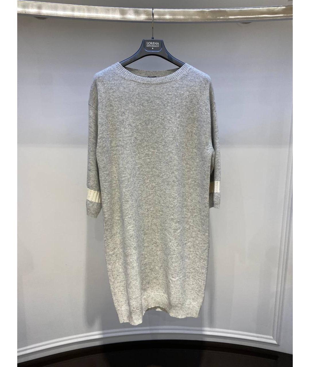 LORENA ANTONIAZZI Серое шерстяное повседневное платье, фото 3