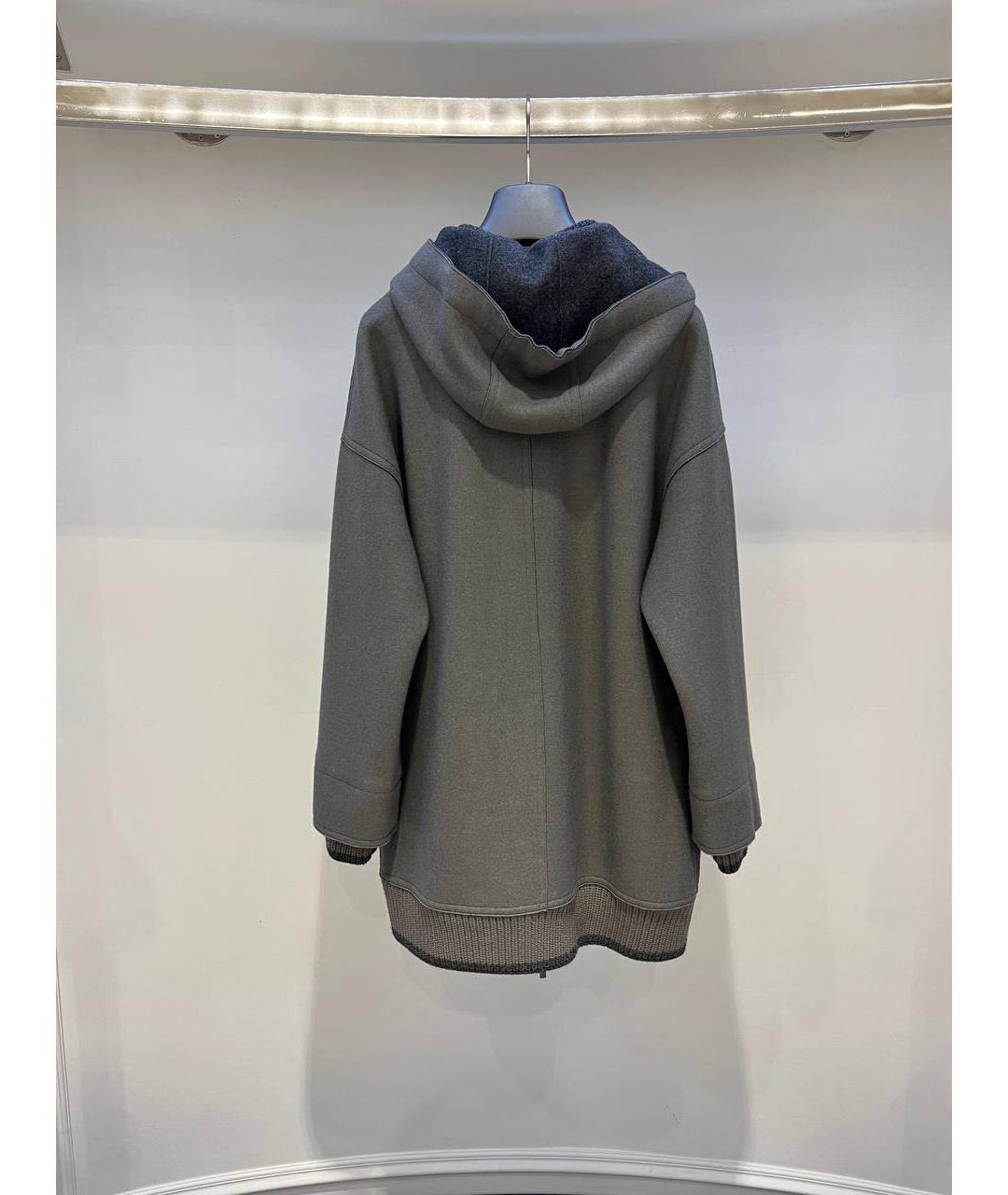 LORENA ANTONIAZZI Серое шерстяное пальто, фото 2