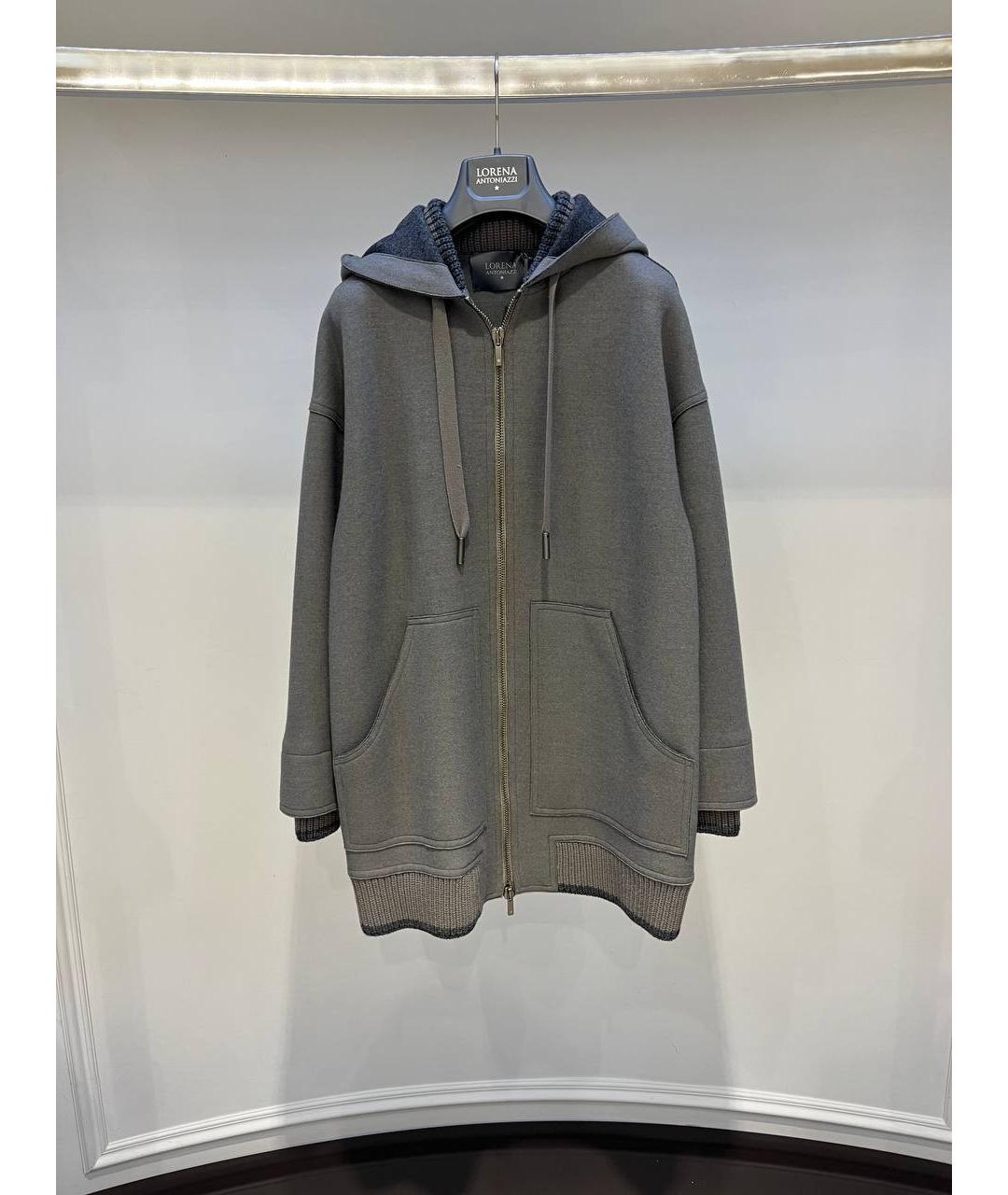 LORENA ANTONIAZZI Серое шерстяное пальто, фото 3