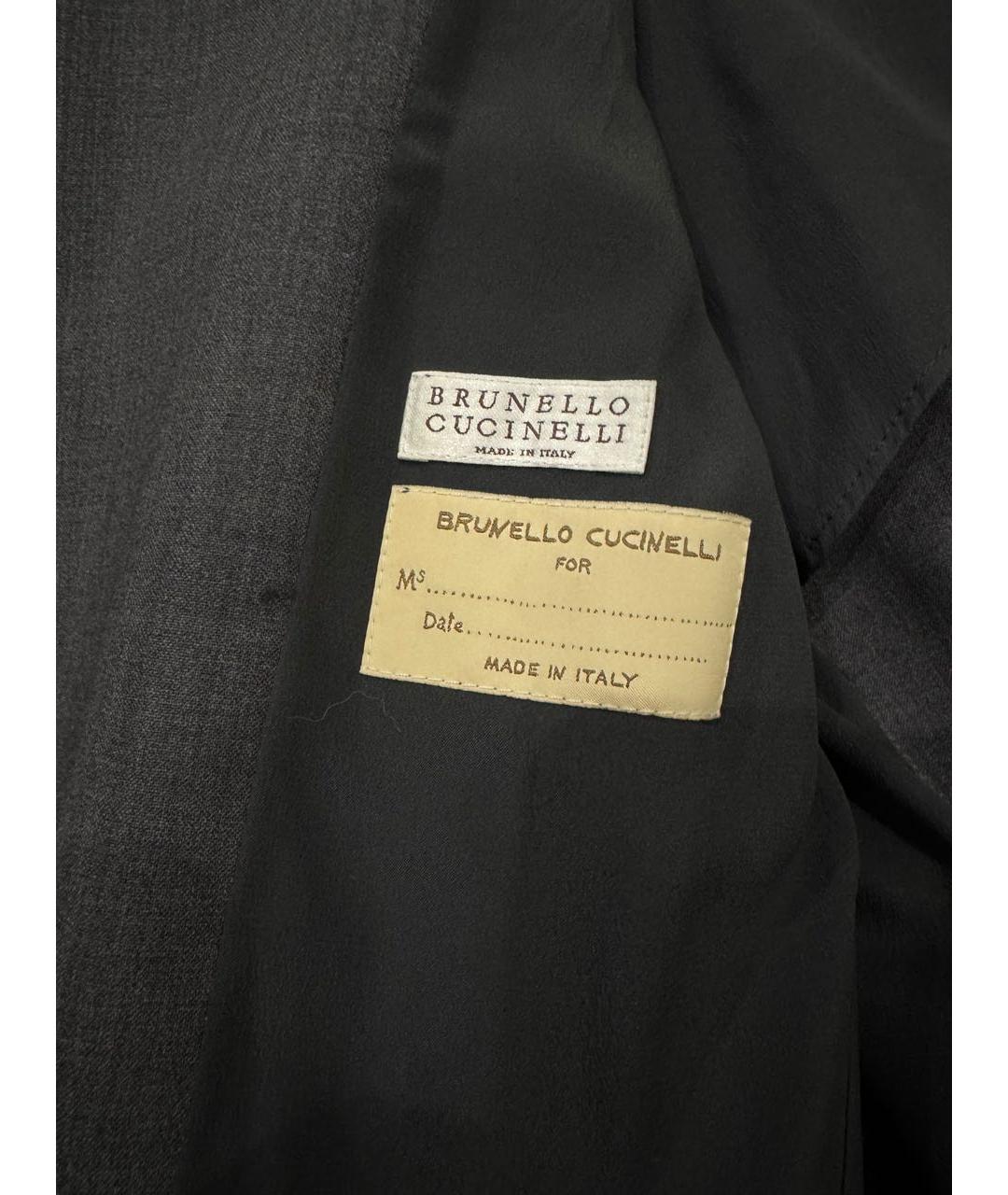 BRUNELLO CUCINELLI Антрацитовый шерстяной жакет/пиджак, фото 3