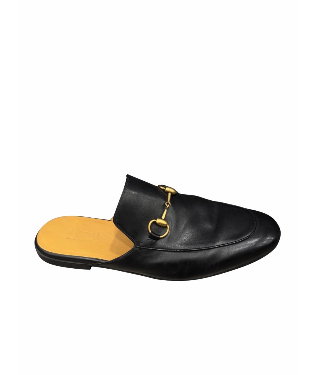 GUCCI Черные кожаные лоферы, фото 1