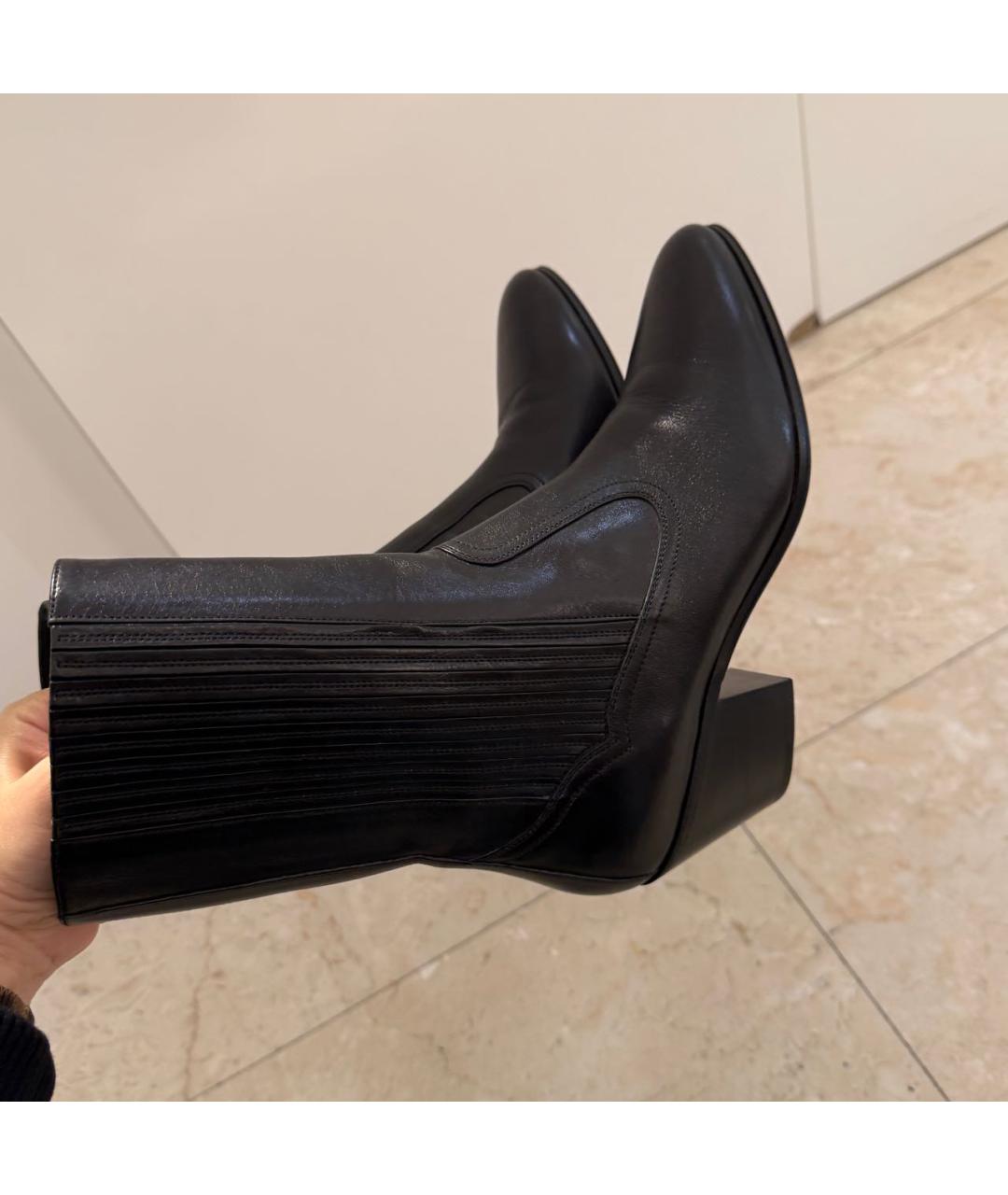 CELINE Черные кожаные ботильоны, фото 6