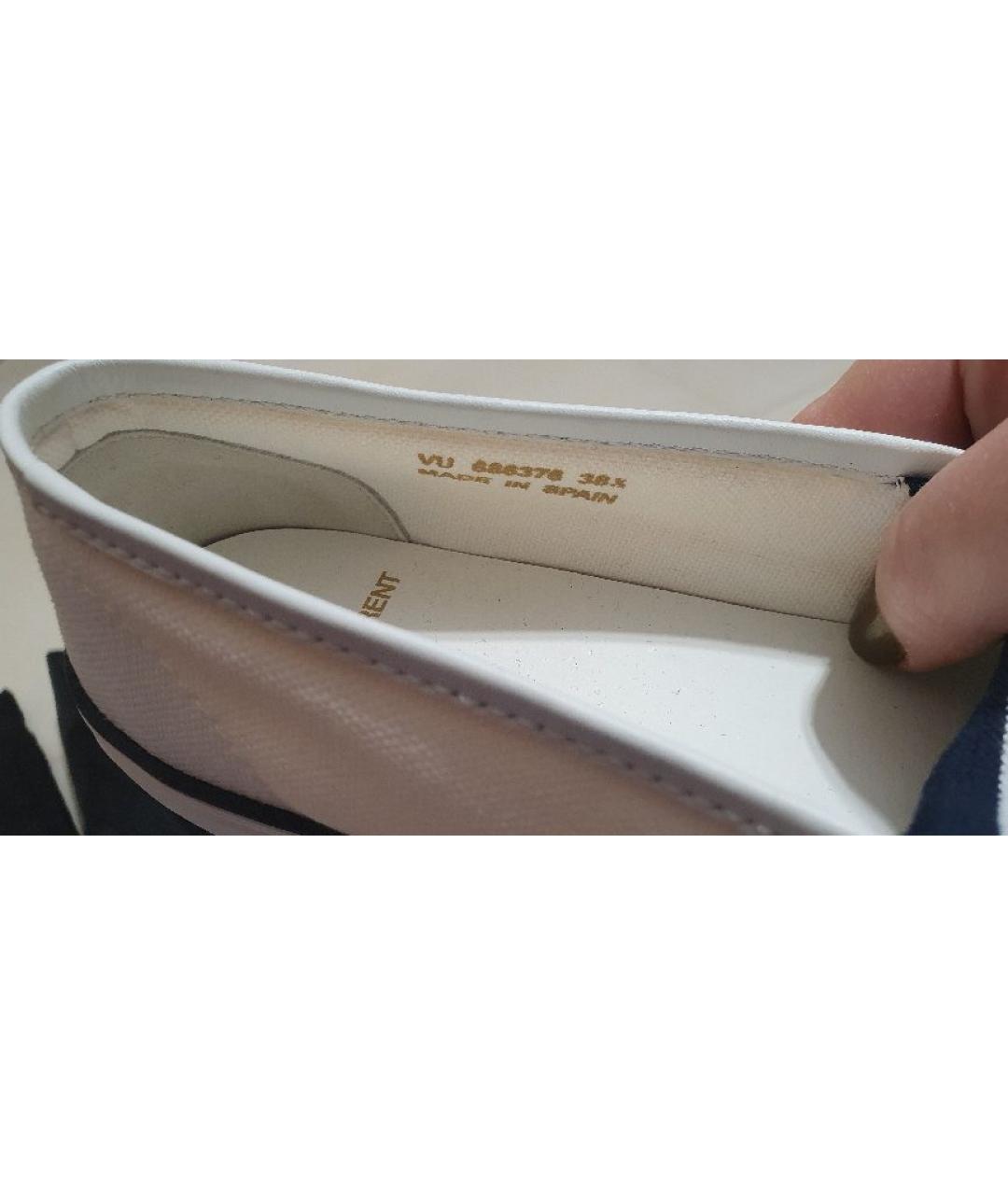 SAINT LAURENT Белые текстильные слипоны, фото 6