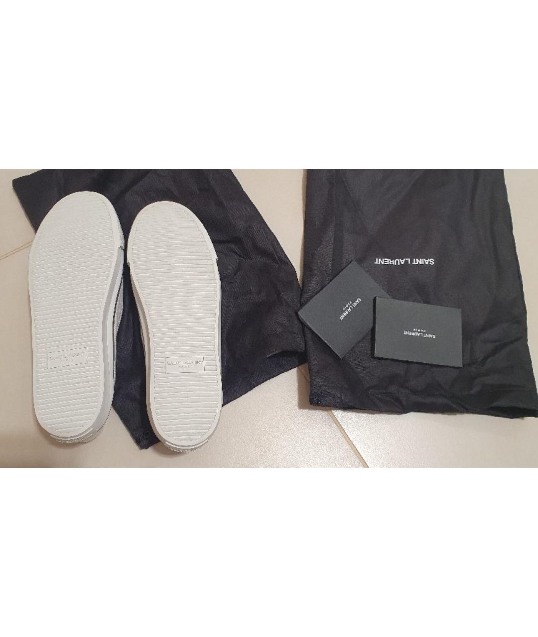 SAINT LAURENT Белые текстильные слипоны, фото 8