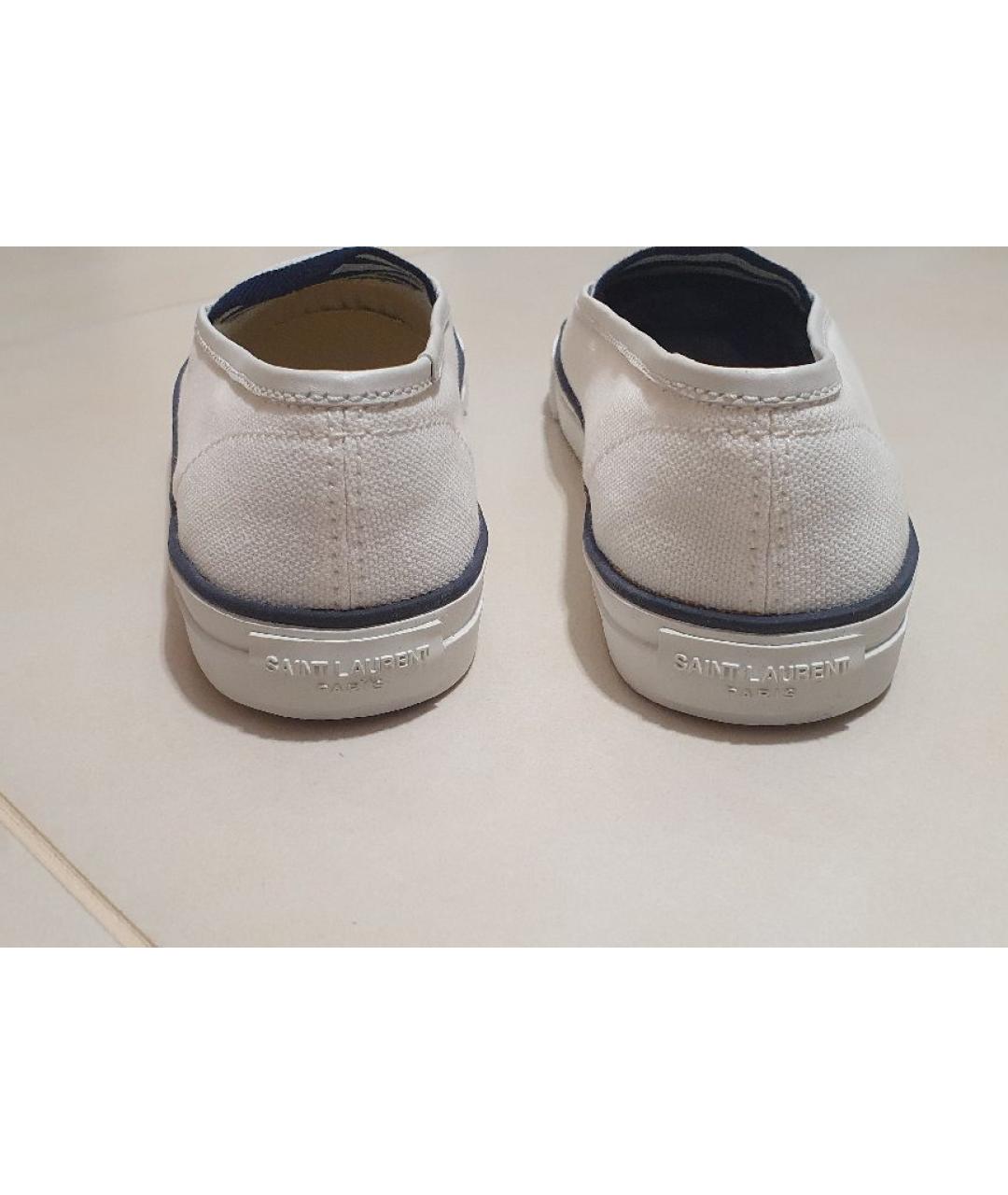 SAINT LAURENT Белые текстильные слипоны, фото 4