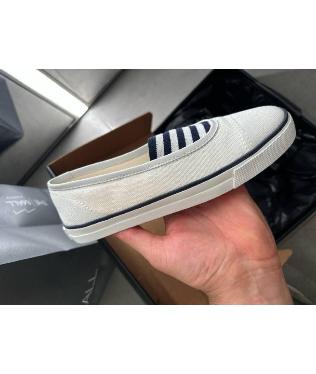 SAINT LAURENT Белые текстильные слипоны, фото 5