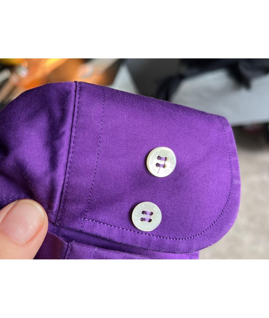 ETRO Фиолетовая хлопковая кэжуал рубашка, фото 4