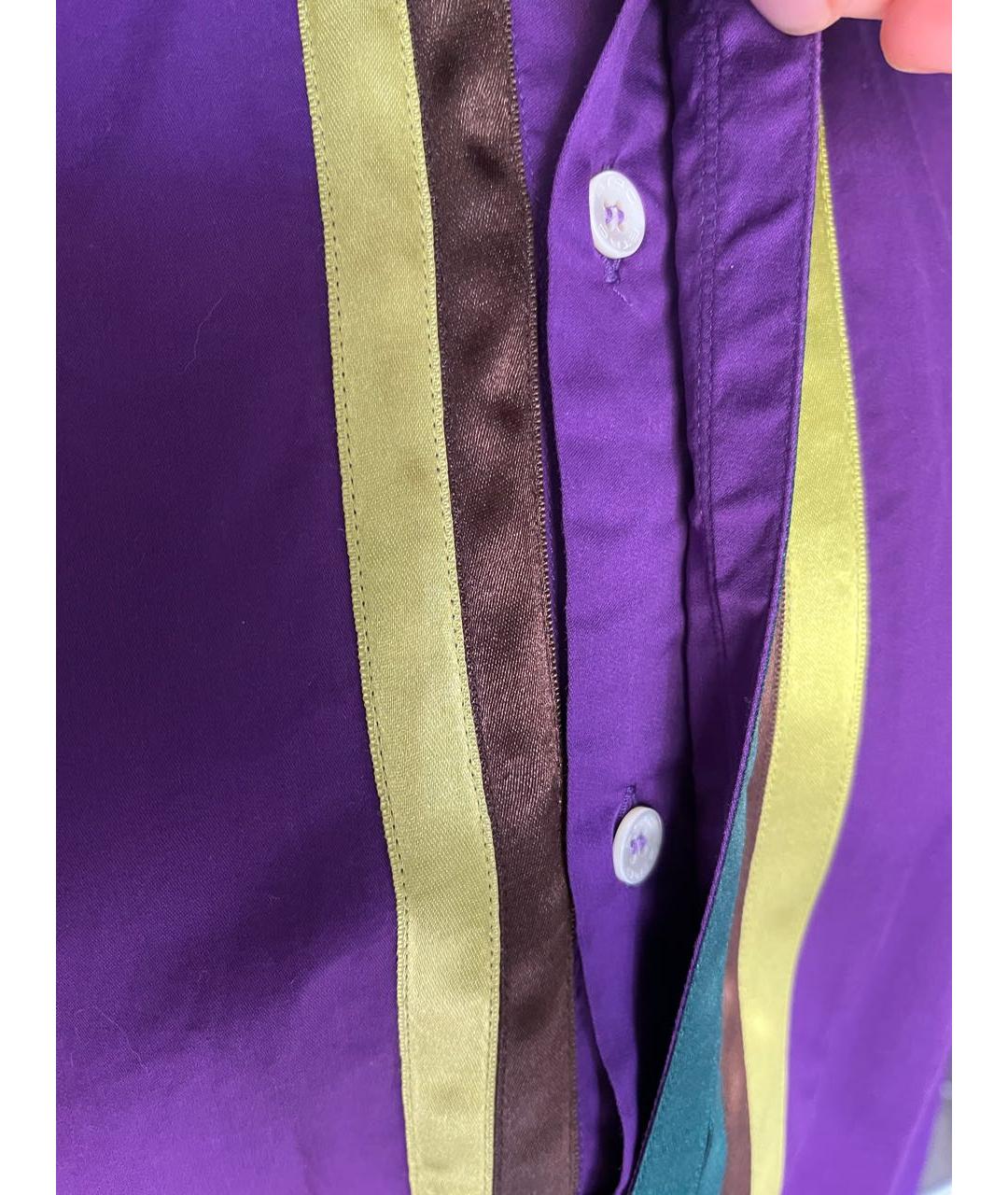 ETRO Фиолетовая хлопковая кэжуал рубашка, фото 6