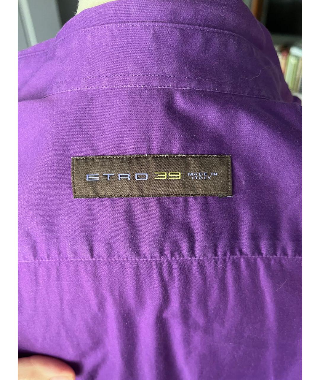 ETRO Фиолетовая хлопковая кэжуал рубашка, фото 3