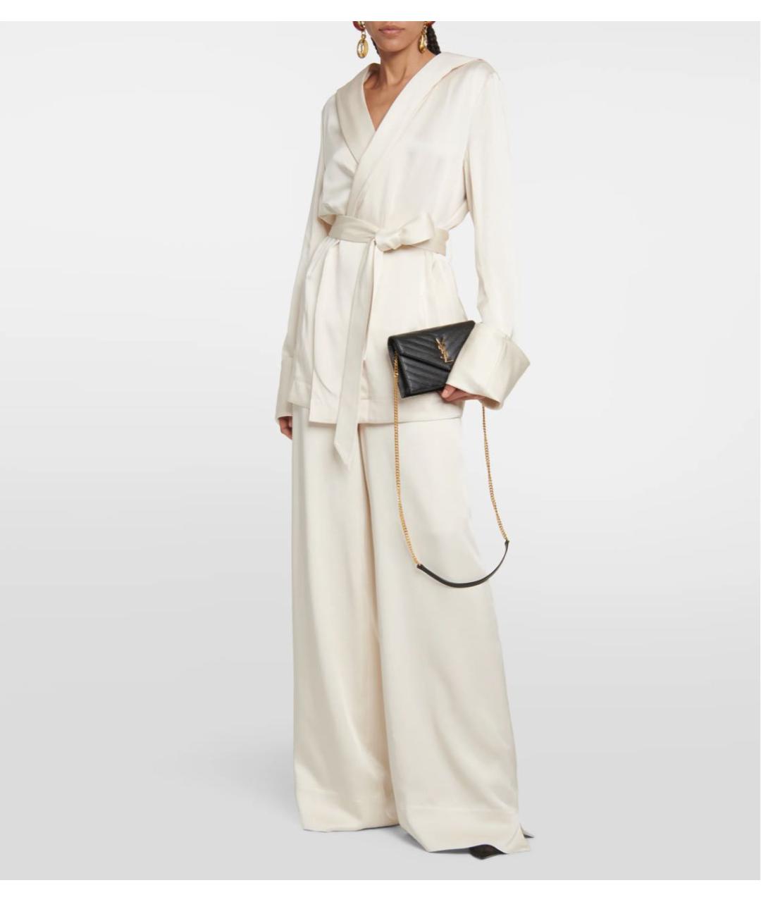 SAINT LAURENT Черная кожаная сумка через плечо, фото 5