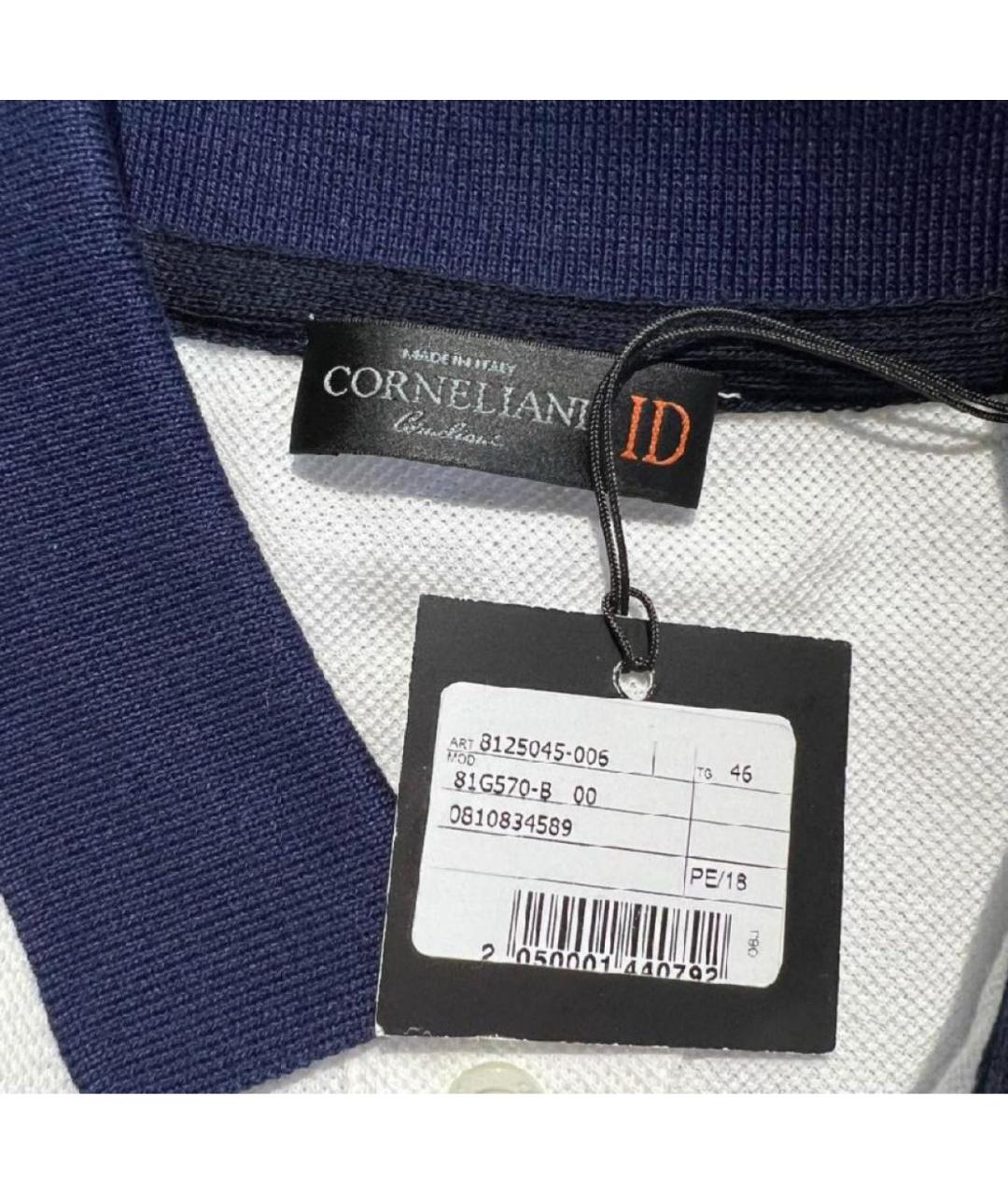 CORNELIANI Белое хлопковое поло с коротким рукавом, фото 3