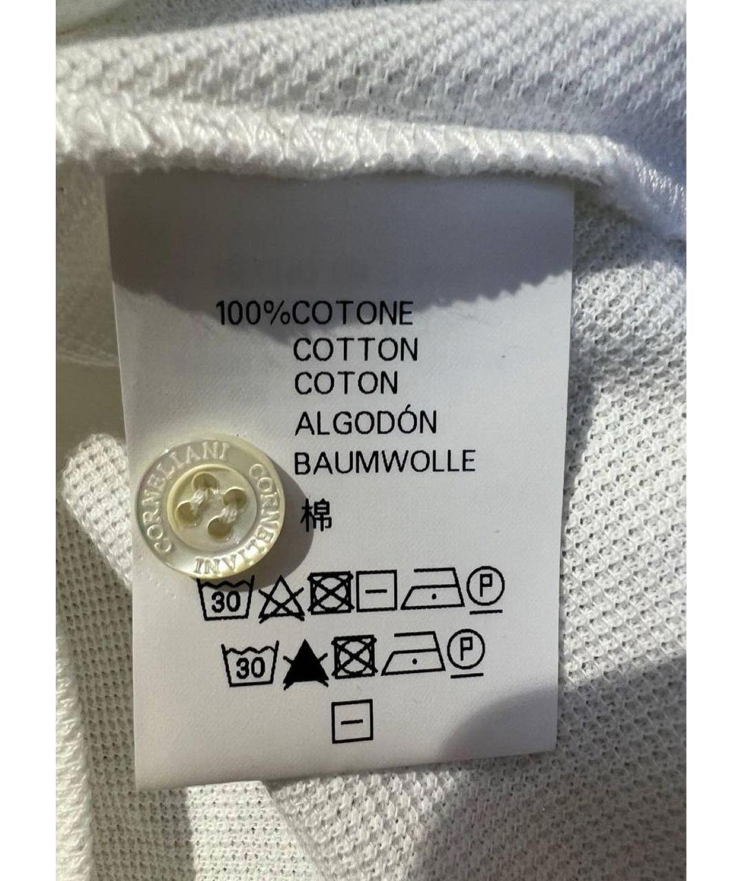 CORNELIANI Белое хлопковое поло с коротким рукавом, фото 4