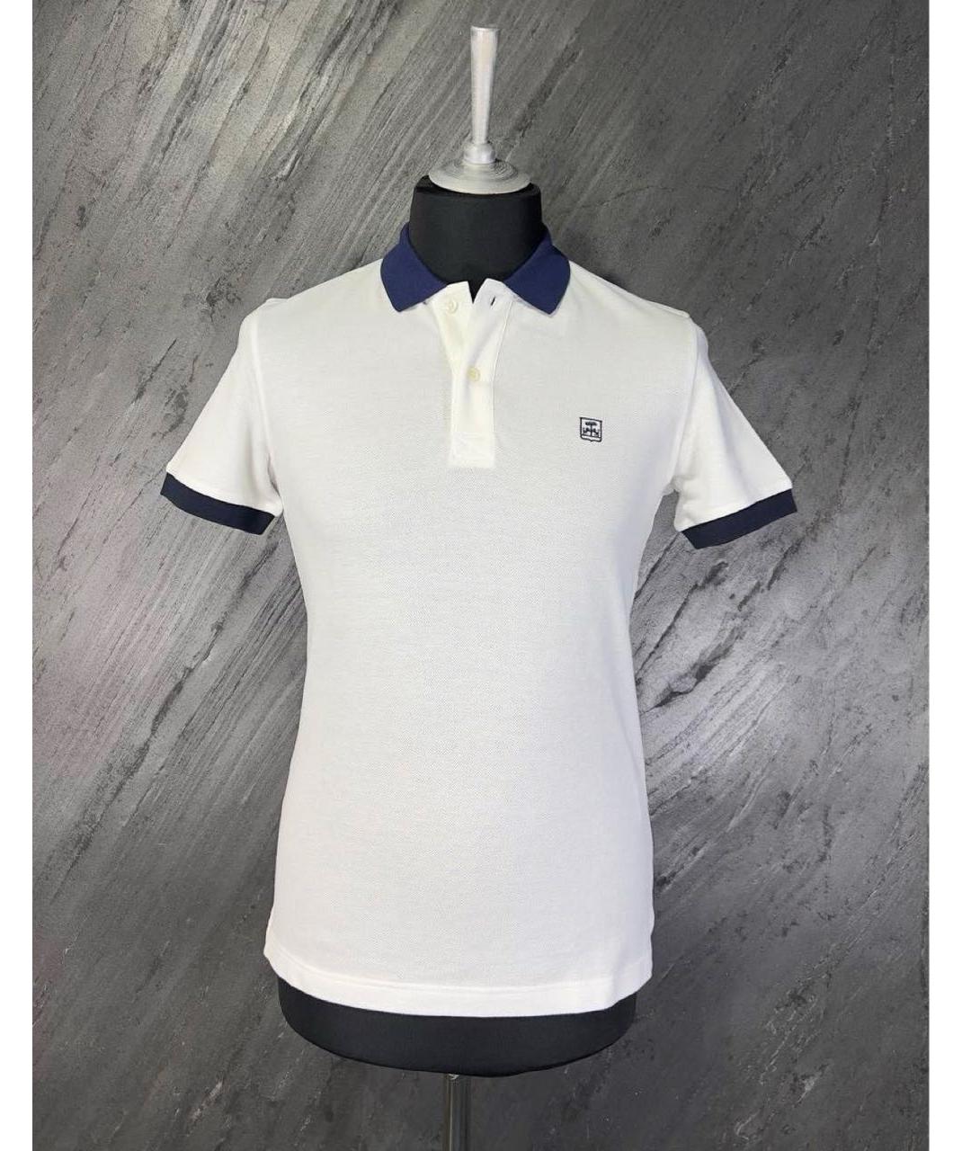 CORNELIANI Белое хлопковое поло с коротким рукавом, фото 2
