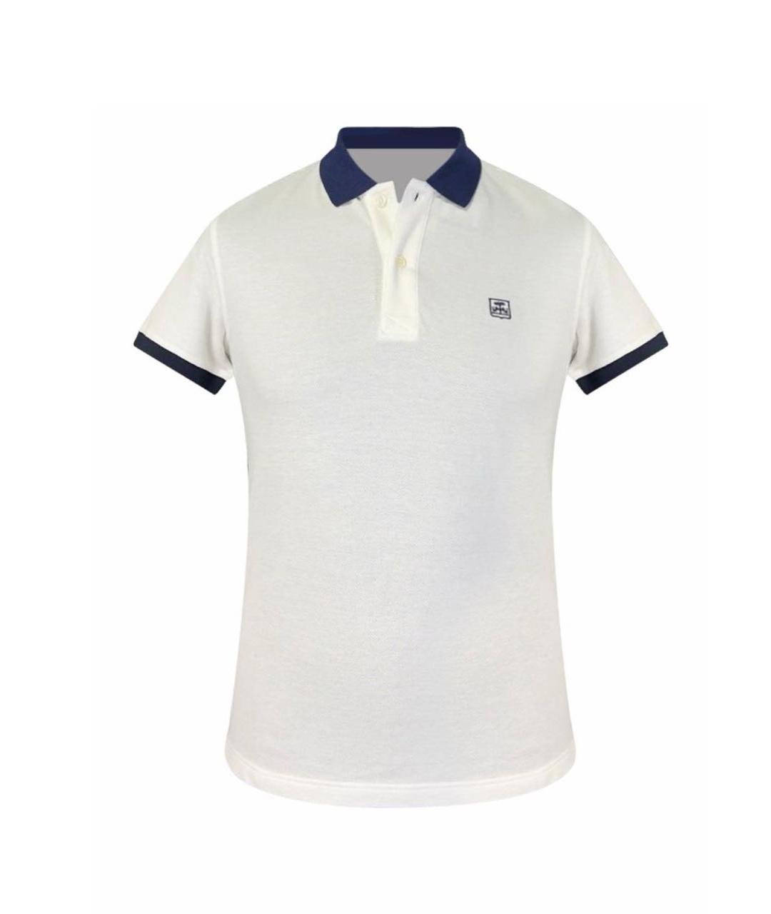 CORNELIANI Белое хлопковое поло с коротким рукавом, фото 1