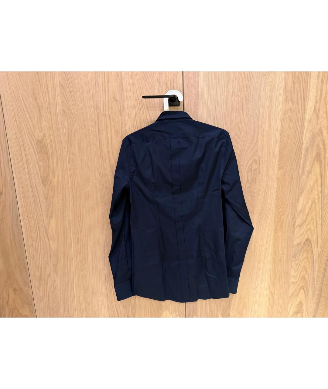 DOLCE&GABBANA Темно-синяя хлопковая классическая рубашка, фото 2