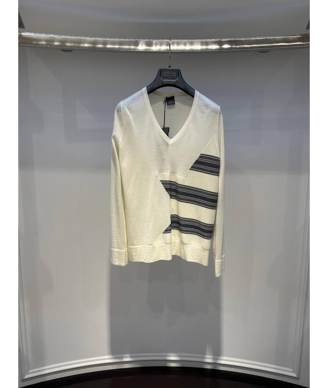 LORENA ANTONIAZZI Белый кашемировый джемпер / свитер, фото 2