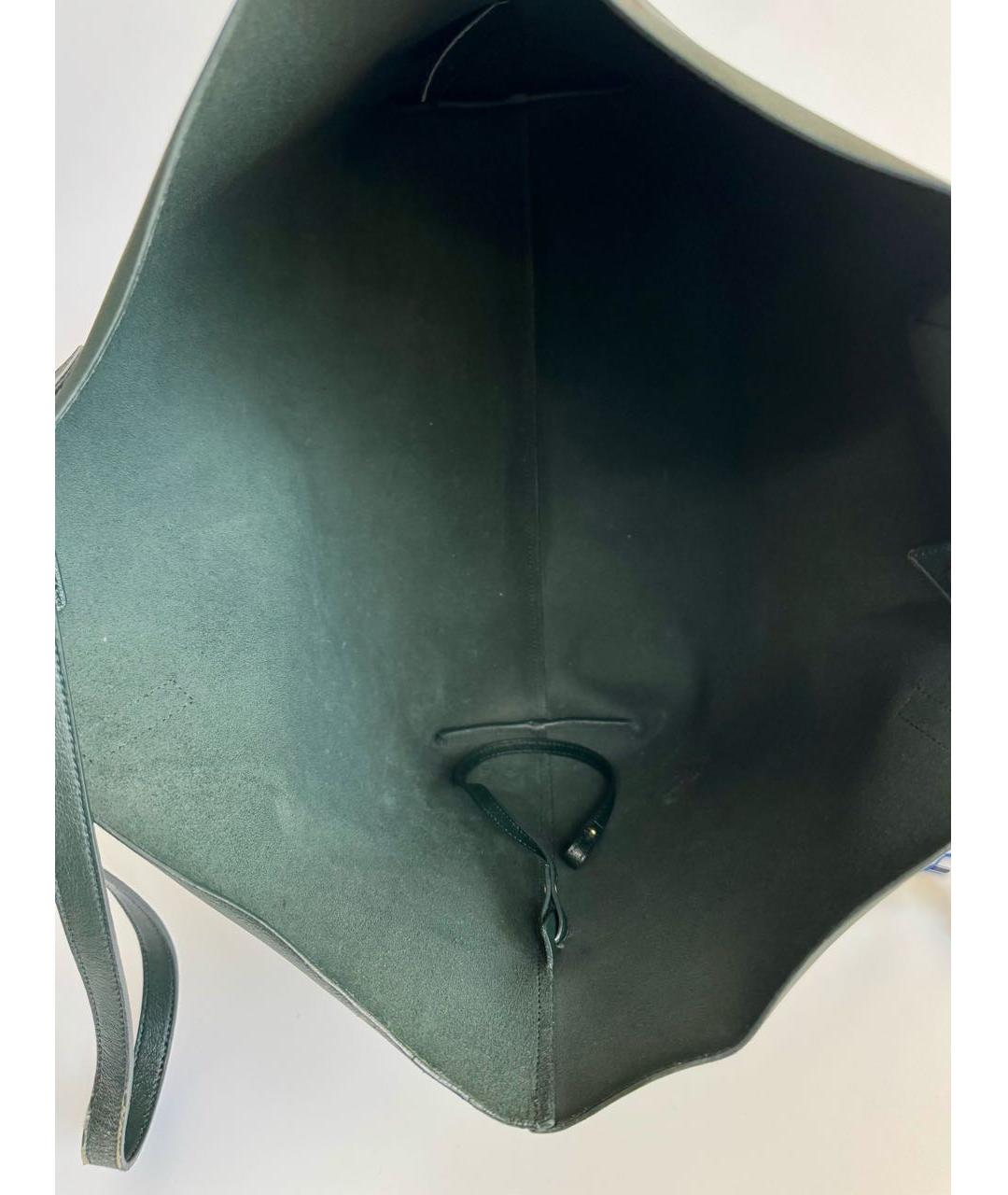 SAINT LAURENT Зеленая кожаная сумка тоут, фото 4