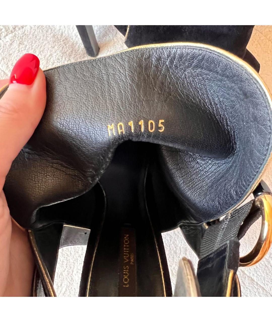 LOUIS VUITTON Черные замшевые ботильоны, фото 5