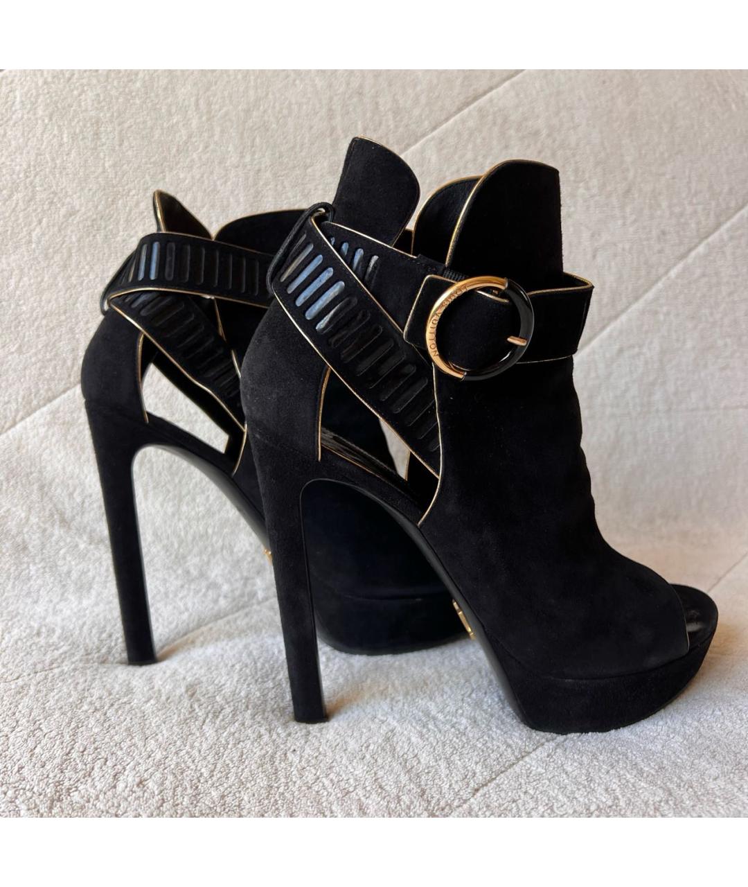 LOUIS VUITTON Черные замшевые ботильоны, фото 2