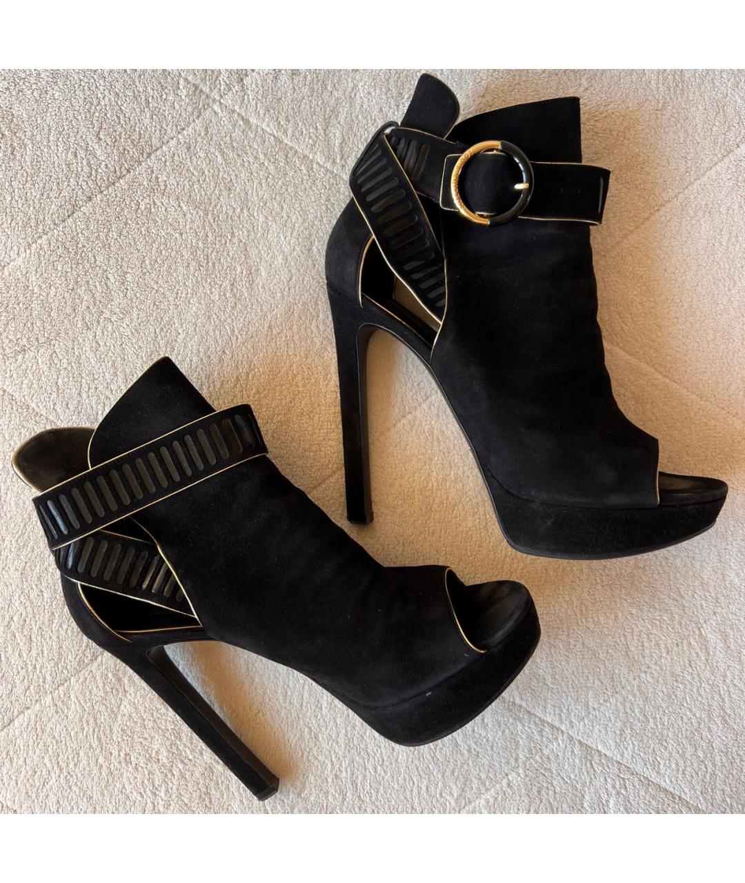 LOUIS VUITTON Черные замшевые ботильоны, фото 7