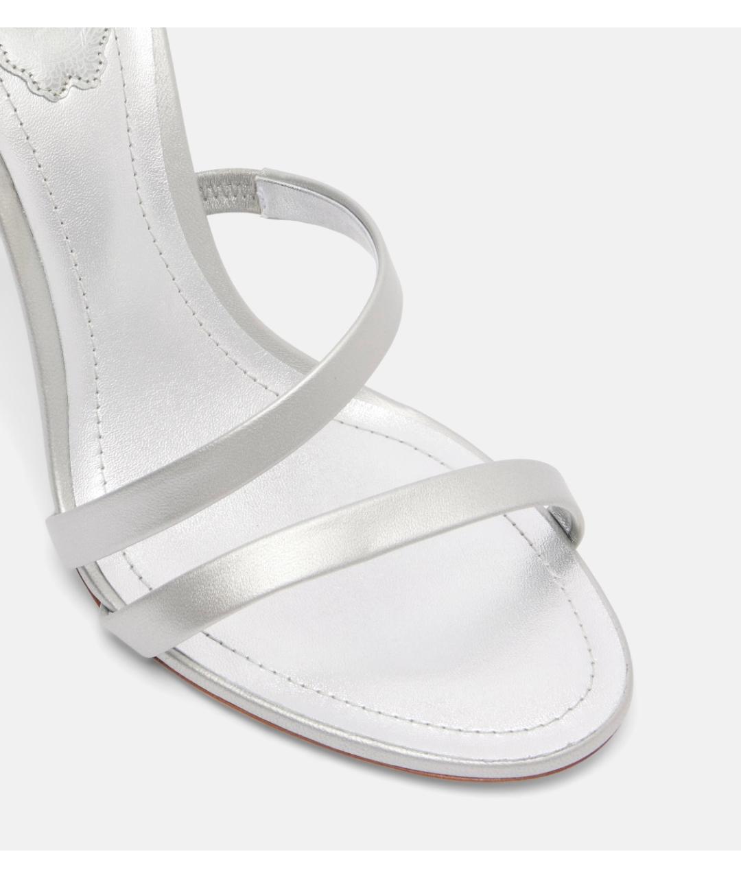 RENE CAOVILLA Серебряные кожаные босоножки, фото 3