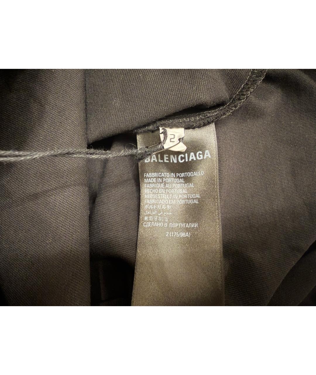 BALENCIAGA Черная хлопковая футболка, фото 6