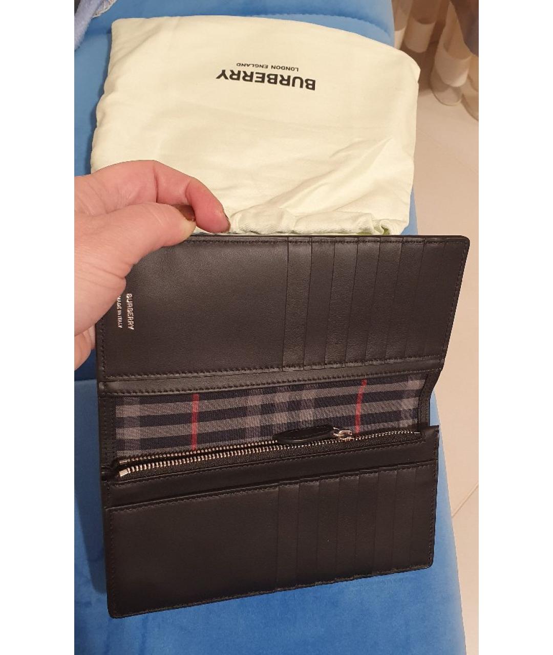 BURBERRY Темно-синий кожаный кошелек, фото 6