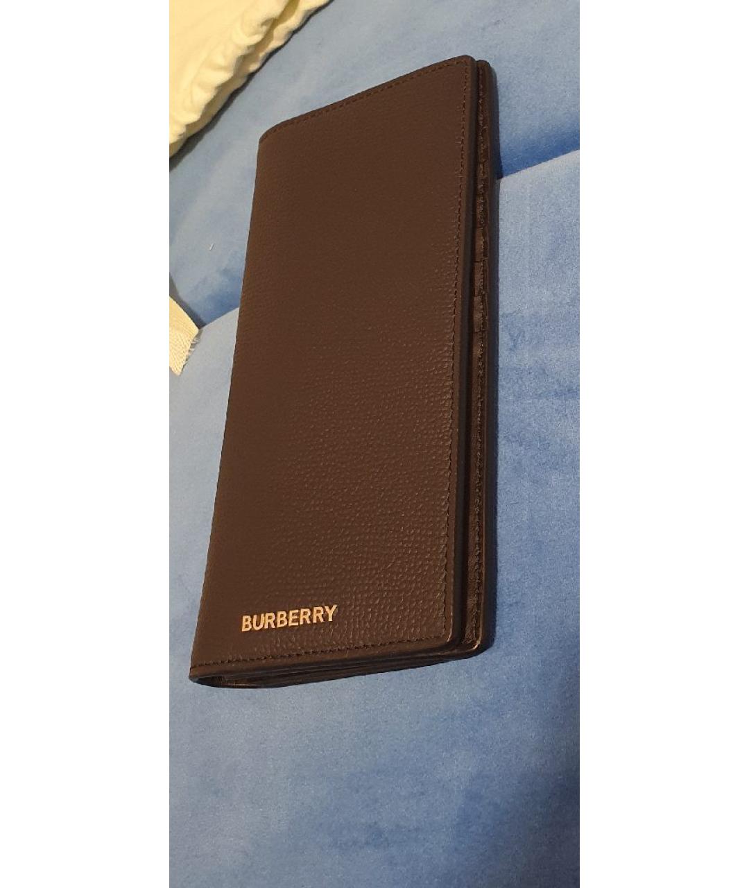 BURBERRY Темно-синий кожаный кошелек, фото 3