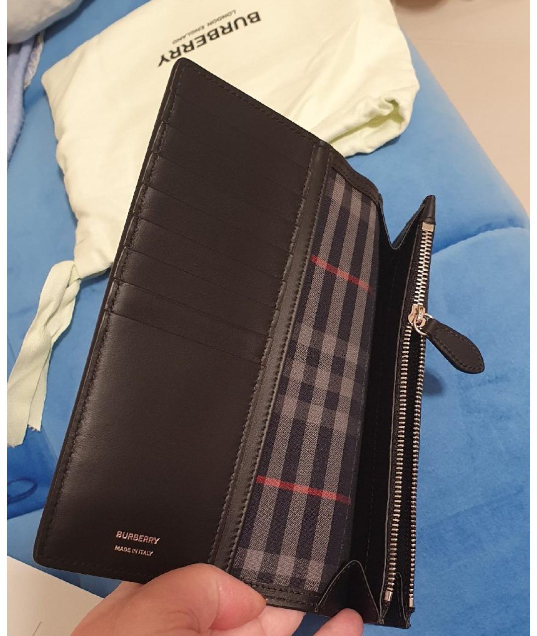 BURBERRY Темно-синий кожаный кошелек, фото 5