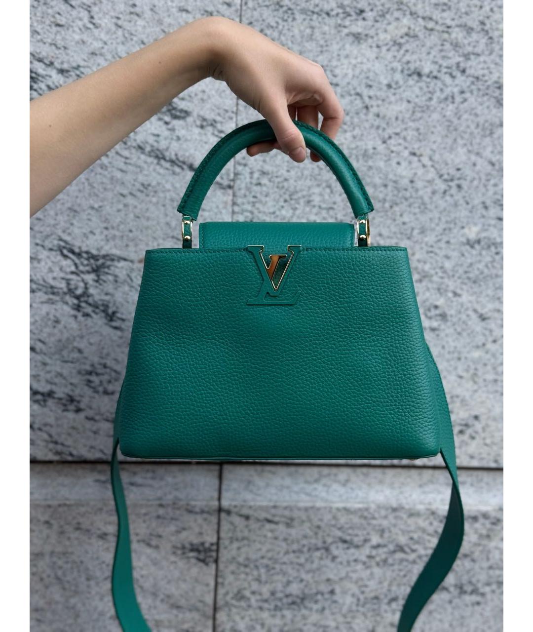 LOUIS VUITTON Бирюзовая кожаная сумка через плечо, фото 9