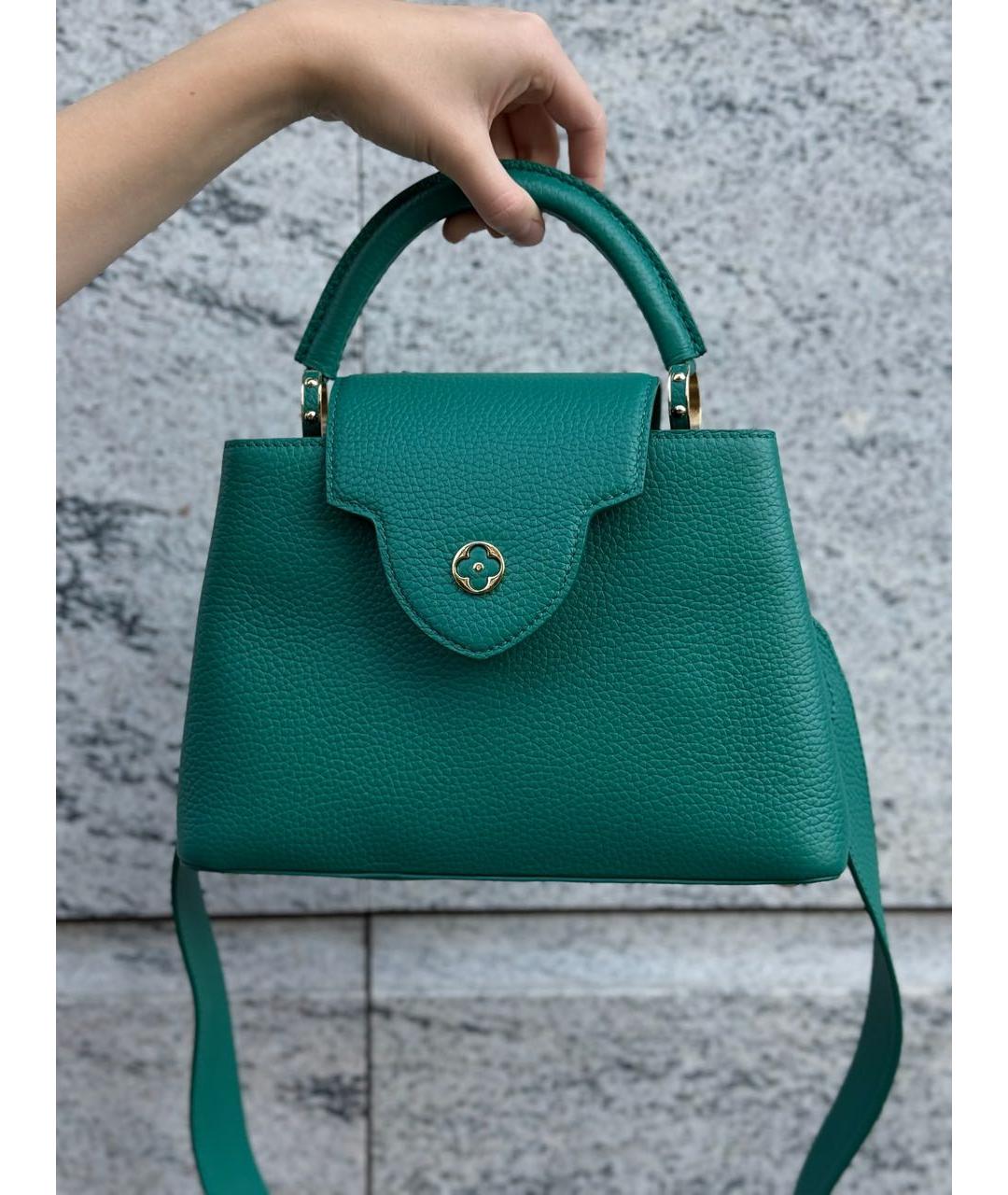 LOUIS VUITTON Бирюзовая кожаная сумка через плечо, фото 2