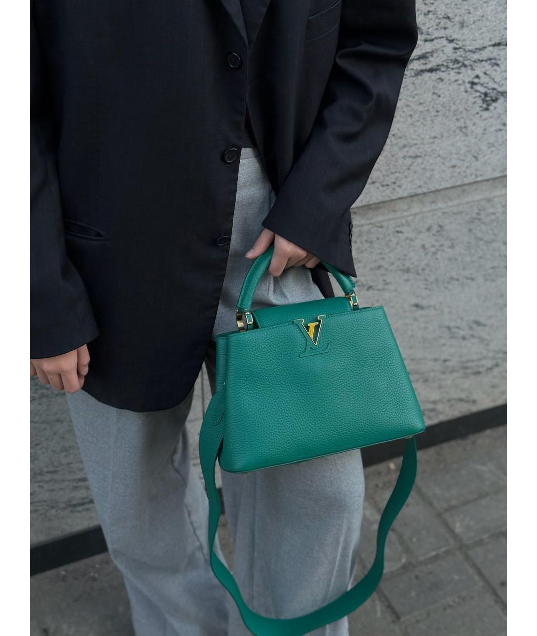 LOUIS VUITTON Бирюзовая кожаная сумка через плечо, фото 7