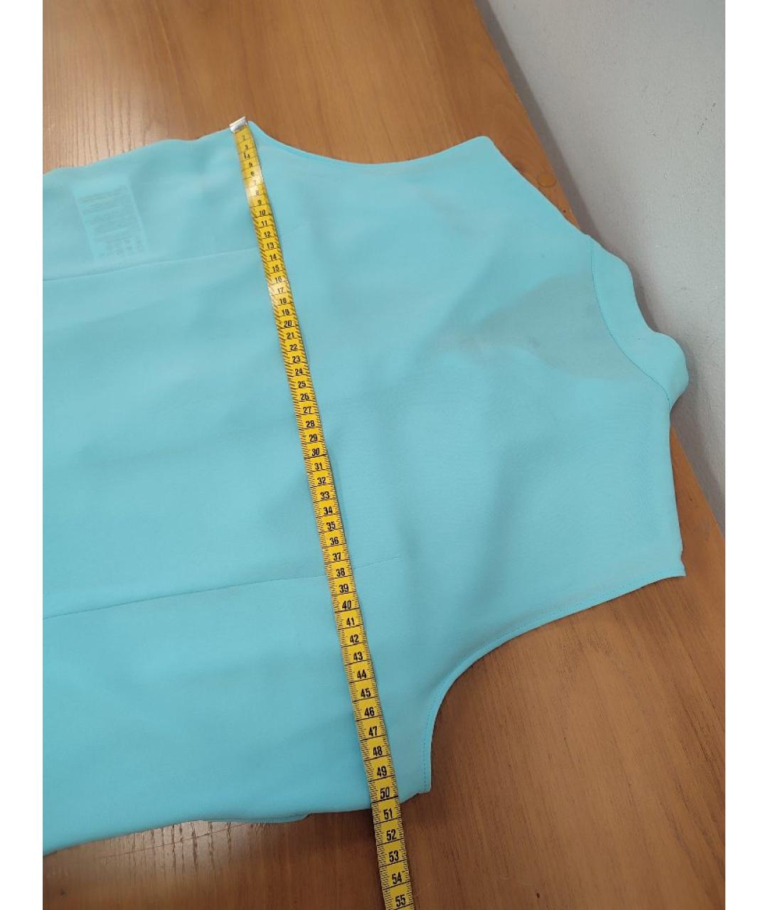 ESCADA Голубая ацетатная блузы, фото 7