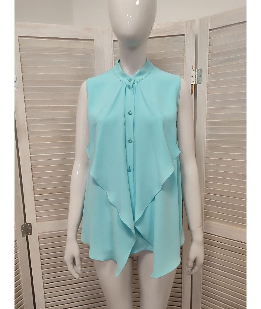 ESCADA Голубая ацетатная блузы, фото 10