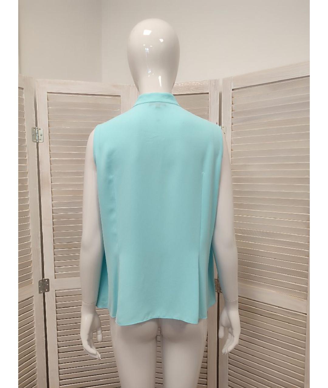 ESCADA Голубая ацетатная блузы, фото 2