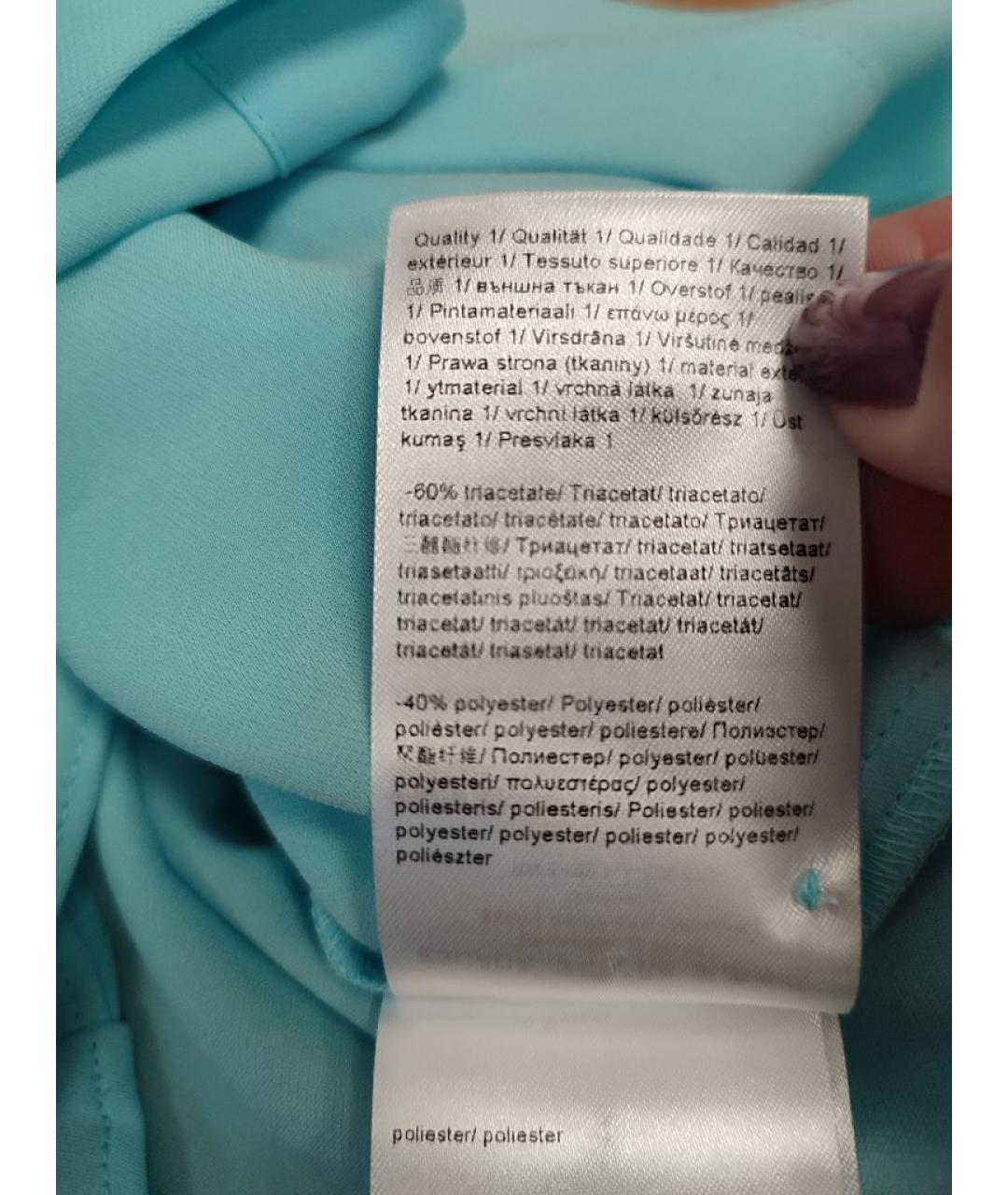 ESCADA Голубая ацетатная блузы, фото 9