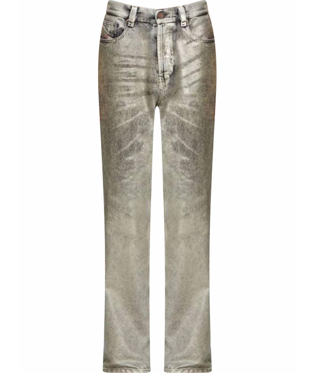 DIESEL Серебряные хлопковые прямые джинсы, фото 1