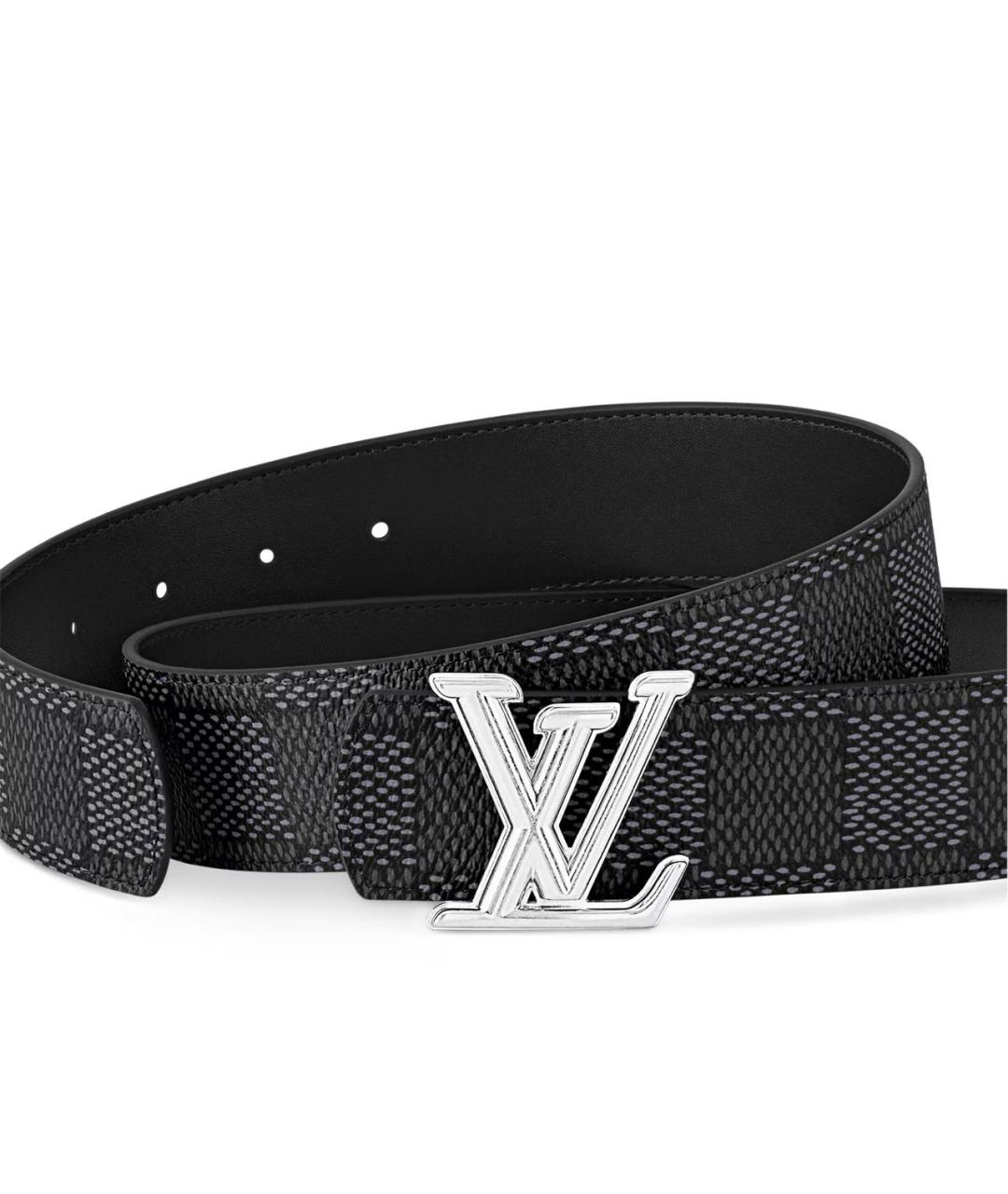 LOUIS VUITTON Черный кожаный ремень, фото 3