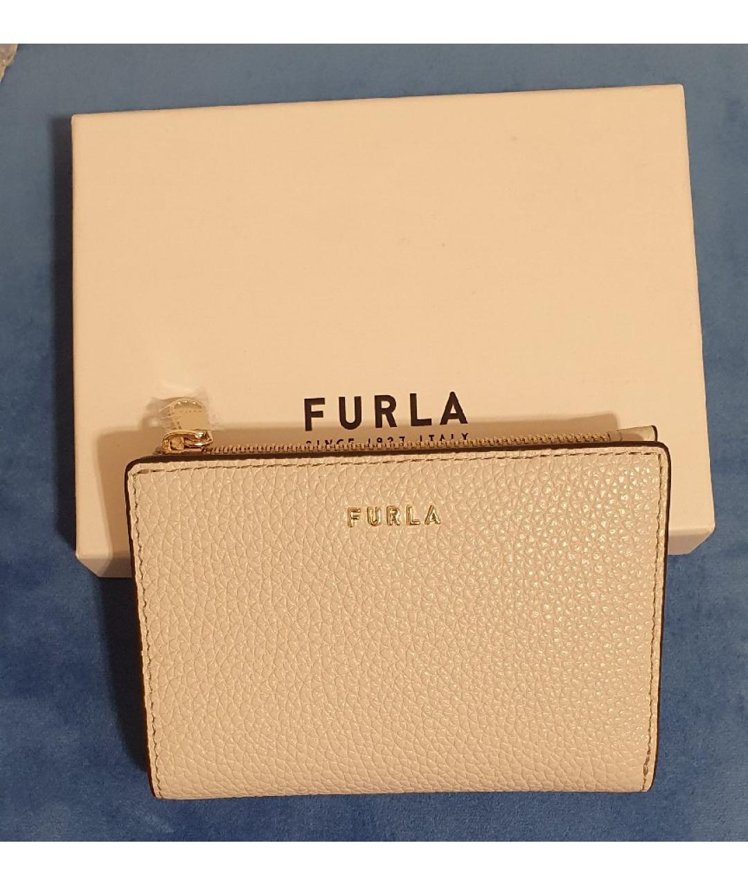 FURLA Бежевый кожаный кошелек, фото 8