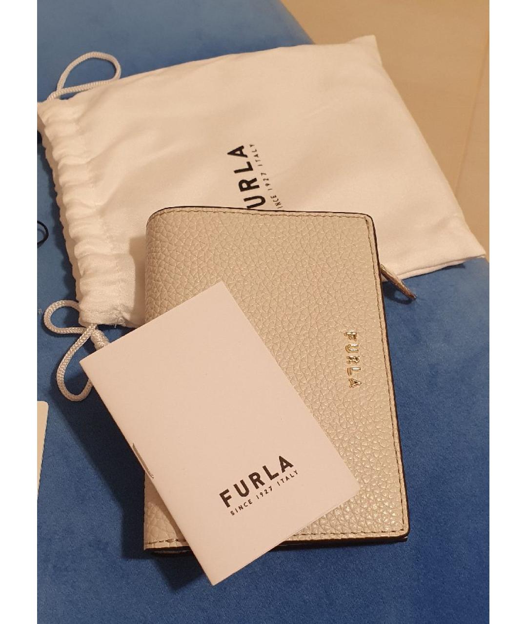 FURLA Бежевый кожаный кошелек, фото 6