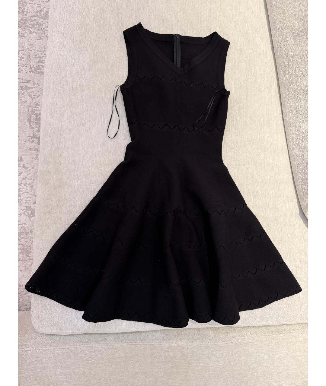 ALAIA Черное шерстяное повседневное платье, фото 7