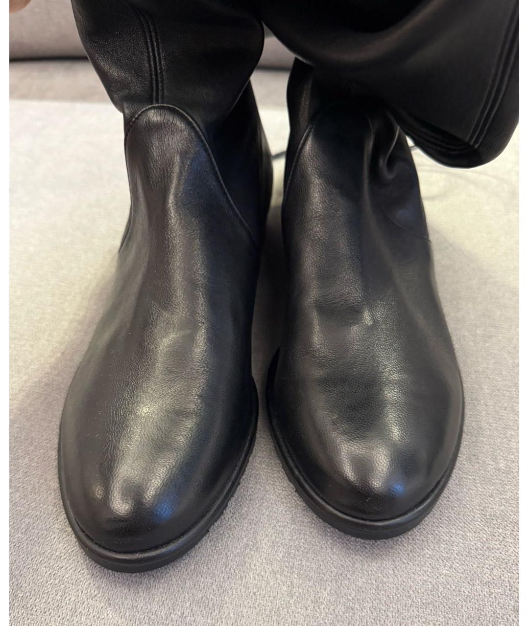 STUART WEITZMAN Черные кожаные ботфорты, фото 3