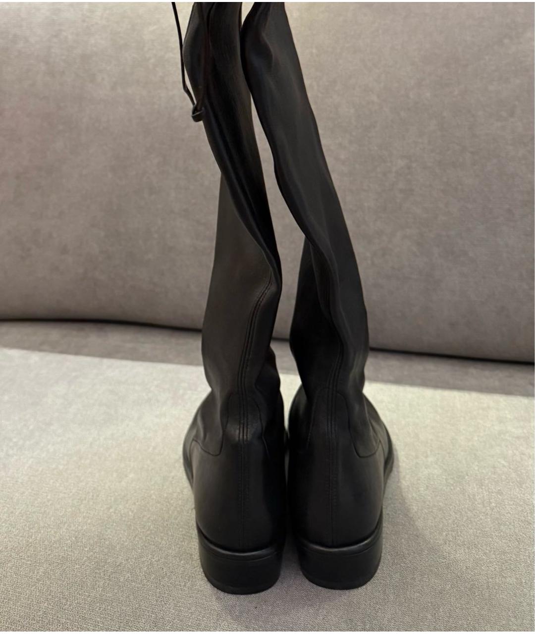 STUART WEITZMAN Черные кожаные ботфорты, фото 4