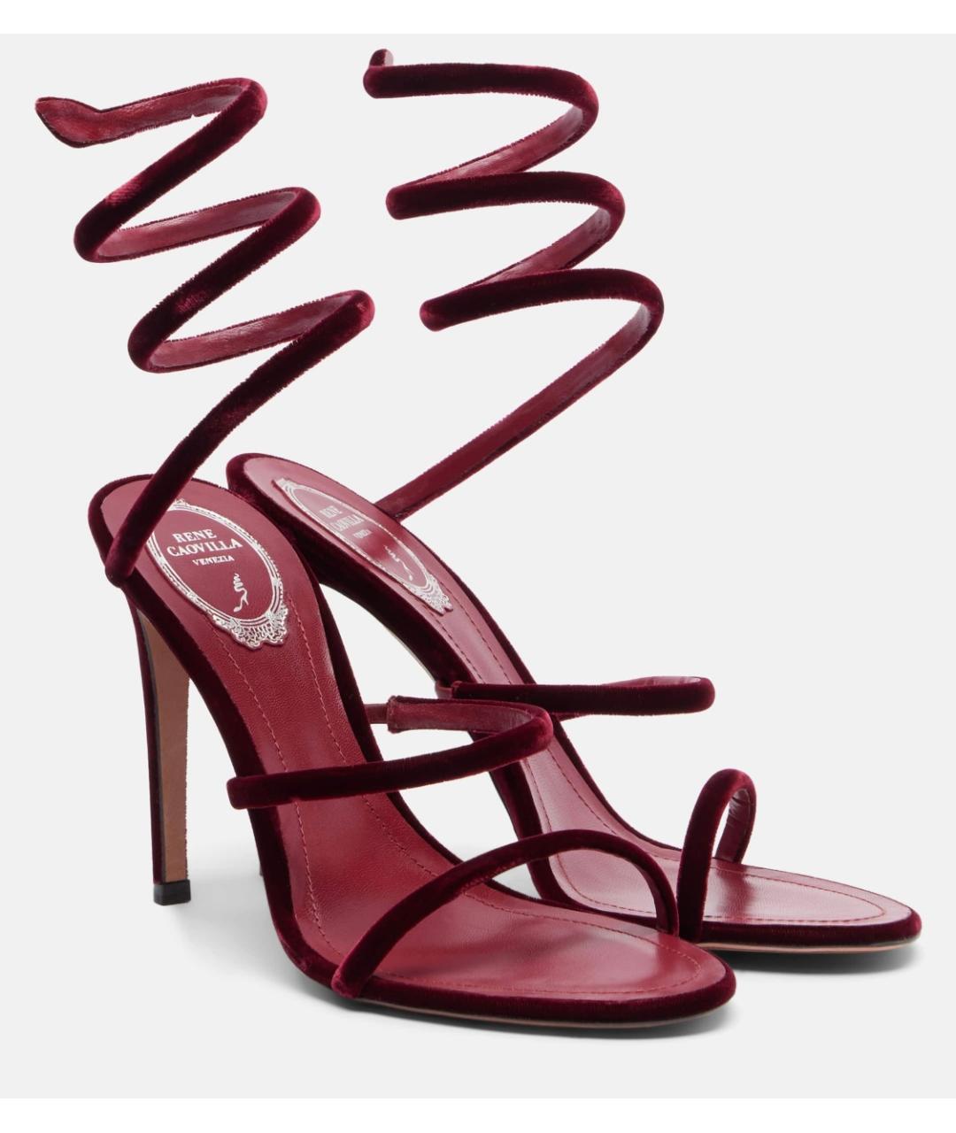 RENE CAOVILLA Бордовые босоножки, фото 2