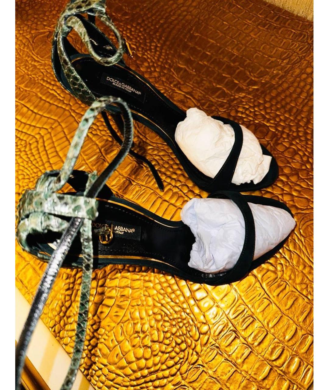 DOLCE&GABBANA Зеленые замшевые босоножки, фото 3